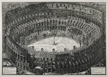Vista do Anfiteatro Flaviano conhecido como Coliseu