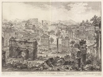 Veduta di Campo Vaccino (Vista do Campo Vaccino [o Forum Romanum, do Monte Capitolino]), de Vedute di Roma (Vistas de Roma)