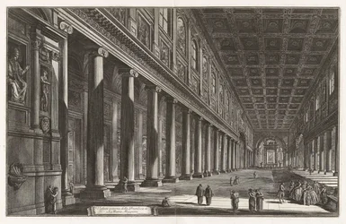 Vista interior da Basílica de Santa Maria Maggiore, de Vedute di Roma (Vistas de Roma)