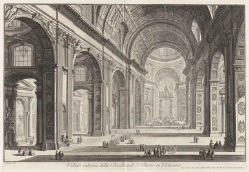 Vista interior da Basílica de São Pedro no Vaticano, de Vistas de Roma