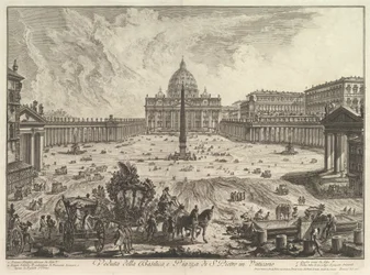 Vista da Basílica de São Pedro e da praça no Vaticano, de Vedute di Roma (Vistas de Roma)