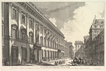 Vista do Palazzo Odeschali, do Vedute di Roma Vistas Romanas, ca. 1753