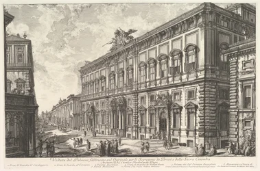 Vista do Palazzo della Consulta no Quirinal que abriga a Secretaria Papal, f..., ca. 1760-78.