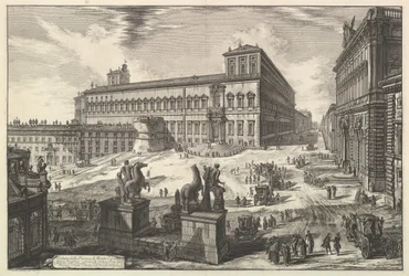 Vista da Piazza di monte Cavallo, de Vistas de Roma Vistas romanas, ca. 1773