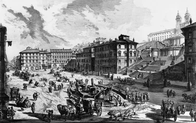 Vista dos Passos Espanhóis em Roma, Itália