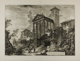 Vista do Templo de Hércules em Cori, dez milhas distante de Velletri, de Vistas de Roma