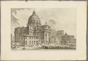 Vista do exterior da Basílica de São Pedro no Vaticano, a partir de Views of Rome