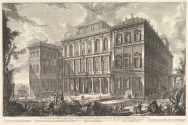 Vista do palácio da ilustre família Barberini no Monte Quirinal, desi ..., ca. 1750-1759.