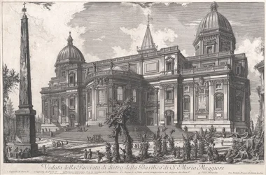 Vista da entrada posterior da Basílica de S. Maria Maggiore, c.1760-1778 (gravura)