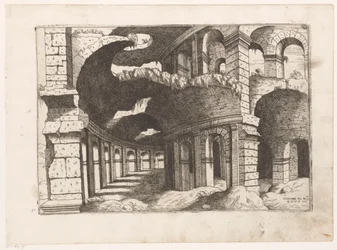 Gezicht no Coliseu de Roma Colossaei ro pros.us (título no objeto) Ruínas romanas (título da série) Alguns Monumentos Importantes da Antiguidade Romana (...) (título da série)