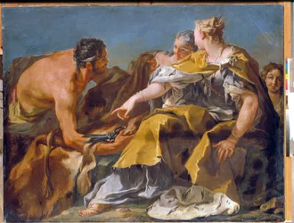 Dido construindo Cartago, óleo sobre tela de Giovan Battista Pittoni - State Hermitage, São Petersburgo