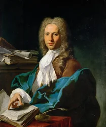 Rococo : Retrato de um matemático par Pittoni, Giovan Battista (1687-1767), c. 1740. Óleo sobre tela, 93x81. Museu de História de Arte, Vienne