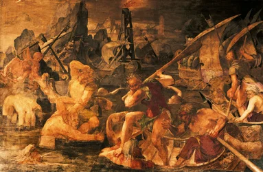 Combate Naval, Galeria afresco de Francisco I, Chateau de Fontainebleau (Património Mundial da UNESCO)