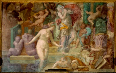Escola de Fontainebleau: Vénus na fonte. Pintura de Giovanni Battista di Jacopo Rosso (1494-1541)