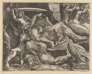 David beheads Golias