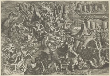 Batalha naval entre os troianos e os gregos