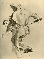 Um homem esfaqueando um menino, meados do século XVIII, 1928