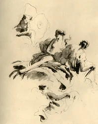 Cupido e três mulheres, meados do século XVIII, 1928