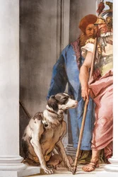 Detalhe da frota grega em Aulis, do Hall de entrada da Palazzina, 1757