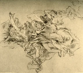 Grupo de anjos pairando, c1755, 1928