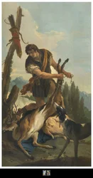 Caçador com veados, 1718