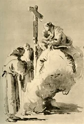 Madonna com dois monges sagrados, meados do século XVIII, 1928