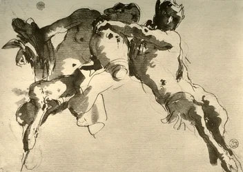 Fauno masculino e feminino com ânfora, meados do século XVIII, 1928