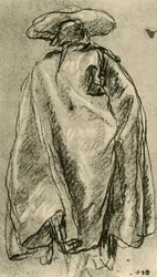 Homem de capa grande, visto por trás, 1752, 1928