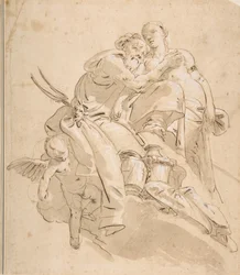 Divindade Marinha com Figura Feminina Atendente, ca. 1716-1770.