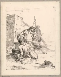 Família Satyr com um Obelisco, placa 11 do Scherzi di Fantasia