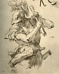 Soldado levantando o braço para atacar, meados do século XVIII, 1928