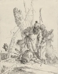 Dois astrólogos e um menino, do Scherzi, ca. 1743-50.