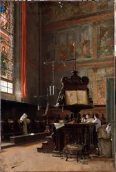 No coro da igreja (óleo sobre tela