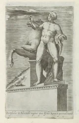 Sculptuur van een van de Dioscuren op het Quirinaal te Rome Bucephalus & Alexander ótimo trabalho (...) (título no objeto) Esculturas antigas em Roma (título da série) Ícones das antigas estátuas da cidade de Roma que são vistas em locais públicos (título 