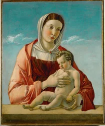 Madona e Menino (pintura sobre madeira)
