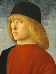 Retrato de jovem senador, de Giovanni Bellini (1431-36 - 1516), óleo sobre painel, 35x26,4 cm, ca 1485-1490