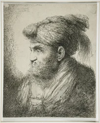 Homem barbudo vestindo um turbante, 1647-51