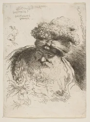 Cabeça de um velho barbudo com um turbante, da série Small Heads in Orie ..., ca. 1645-1650.
