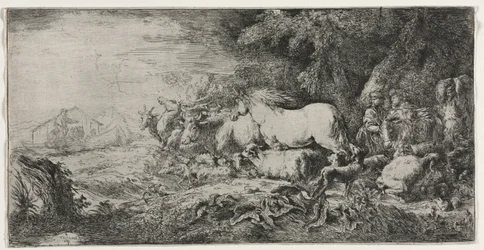 Noé e os animais entrando na arca, 1650-1655.