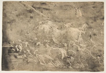 Noé e os animais entrando na arca, 1650-55.
