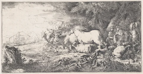 Noé e os animais entrando na arca, c. 1650-55.