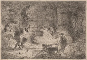 Tobit enterrando os mortos