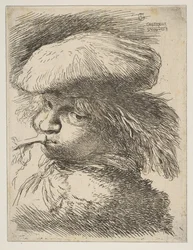 Jovem com uma trombeta voltada para a esquerda, da série Small Heads in Oriental ..., ca. 1645-1650.