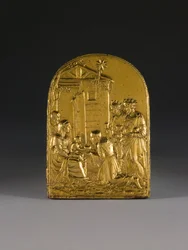 Plaqueta, A Adoração dos Magos, início do século XVI (bronze)