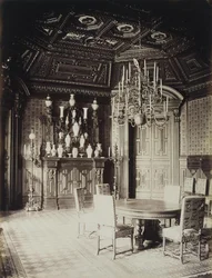 O Palácio Stroganov em São Petersburgo. A sala de jantar, década de 1860