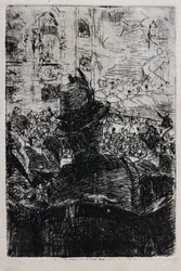 Na Operà em Paris, c.1880 (listrado em papel)