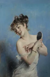 Jovem mulher em déshabillé, A toilette, c. 1880