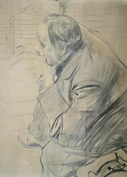 Retrato de Edgar Degas de Giovanni Boldini (1842-1931) Carvão vegetal sobre tela, 605x46 cm, ca. 1885