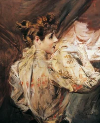 Retrato de Eleonora Duse (Vigevano 1858 - Pittsburgh 1924), atriz italiana, Pintura de Giovanni Boldini (1842-1931)