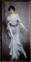 Retrato de Madame Charles Max. Pintura de Boldini (1842 - 1931)